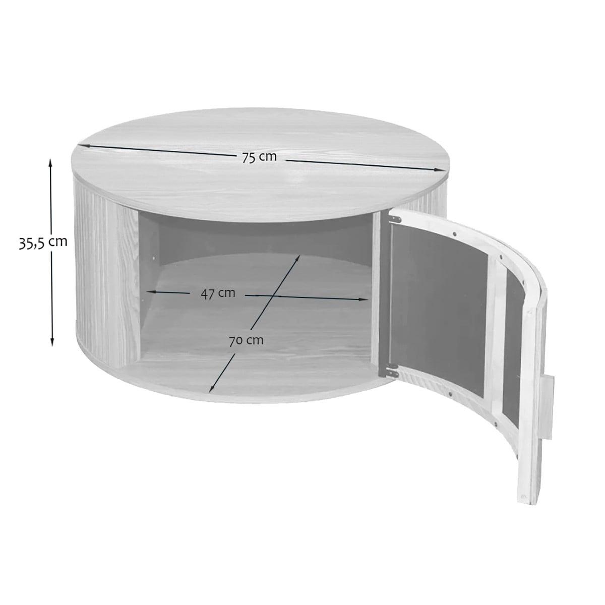 COUCHTISCH mit stauraum - ernest 75/75/35,5 cm - Eschefarben, Holzwerkstoff (83/75/35.5cm) - Calicosy