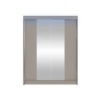 SCHWEBETÜRENSCHRANK Camino II mit RGB LED Beleuchtung - Kaschmir/Silberfarben, Holzwerkstoff/Metall (150/200/58cm) - MIRJAN24