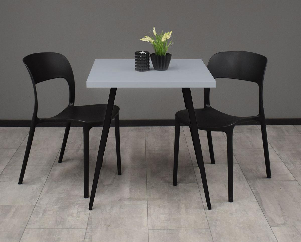 BARTISCH Ekaterina 70x70x75 schwarz matt/aqua matt lack - Blau, Metall (70/70/75cm) - 58aufmkessel