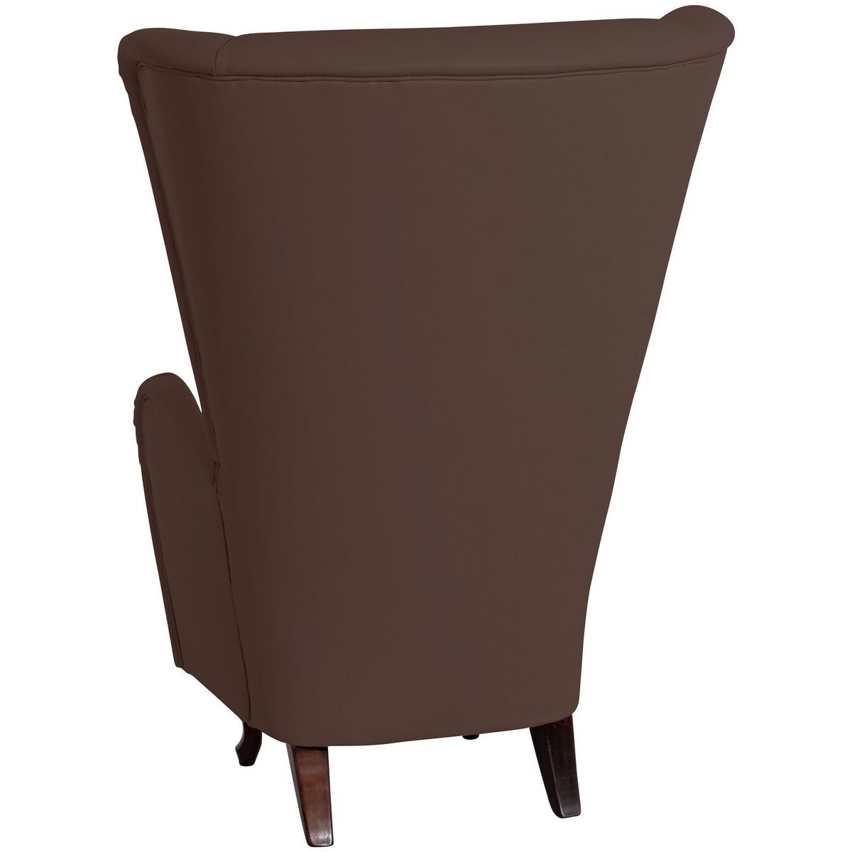 HOCHLEHNSESSEL Kailey Bezug Kunstleder Buche nussbaum dunkel / braun - Braun, Kunststoff (96/122/89cm) - 58aufmkessel