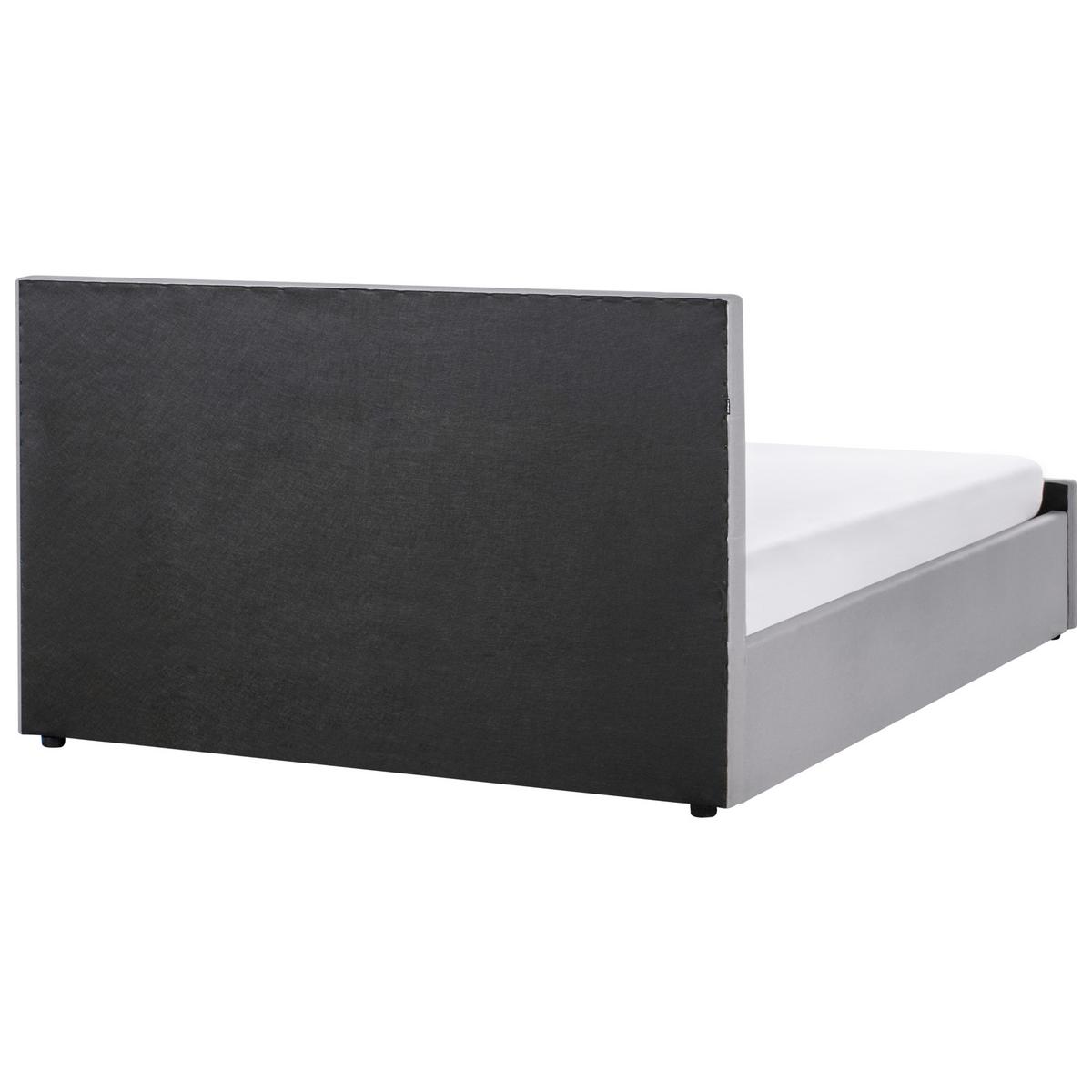 BETT mit Stauraum 180/200 cm Stoff Hellgrau Amiens - Hellgrau, Textil (180/200cm) - Beliani