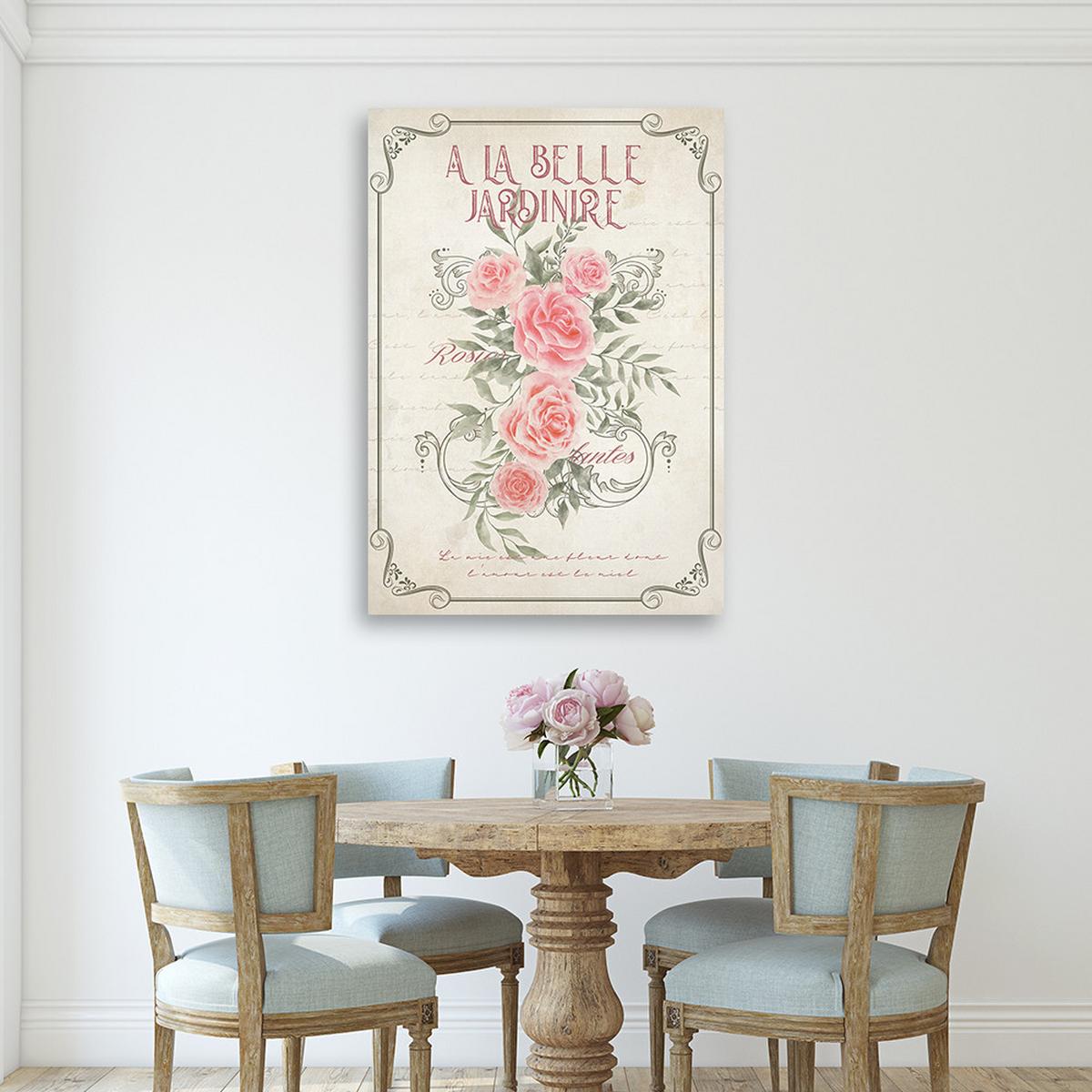 WANDBILD shabby chic rosenblüten - Pink, Textil (40/60cm) - Feeby