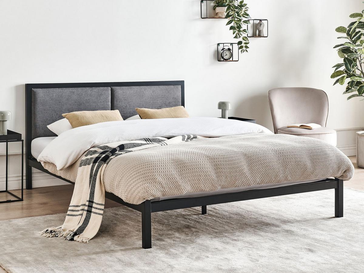 BETT mit Lattenrost 140x200 cm Schwarz Clamart - Schwarz, Metall (140/200cm) - Beliani