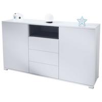 SIDEBOARD Skadu Schwarz Hochglanz - Schwarz Hochglanz, Holzwerkstoff (138.5/75.5/35cm) - Vladon