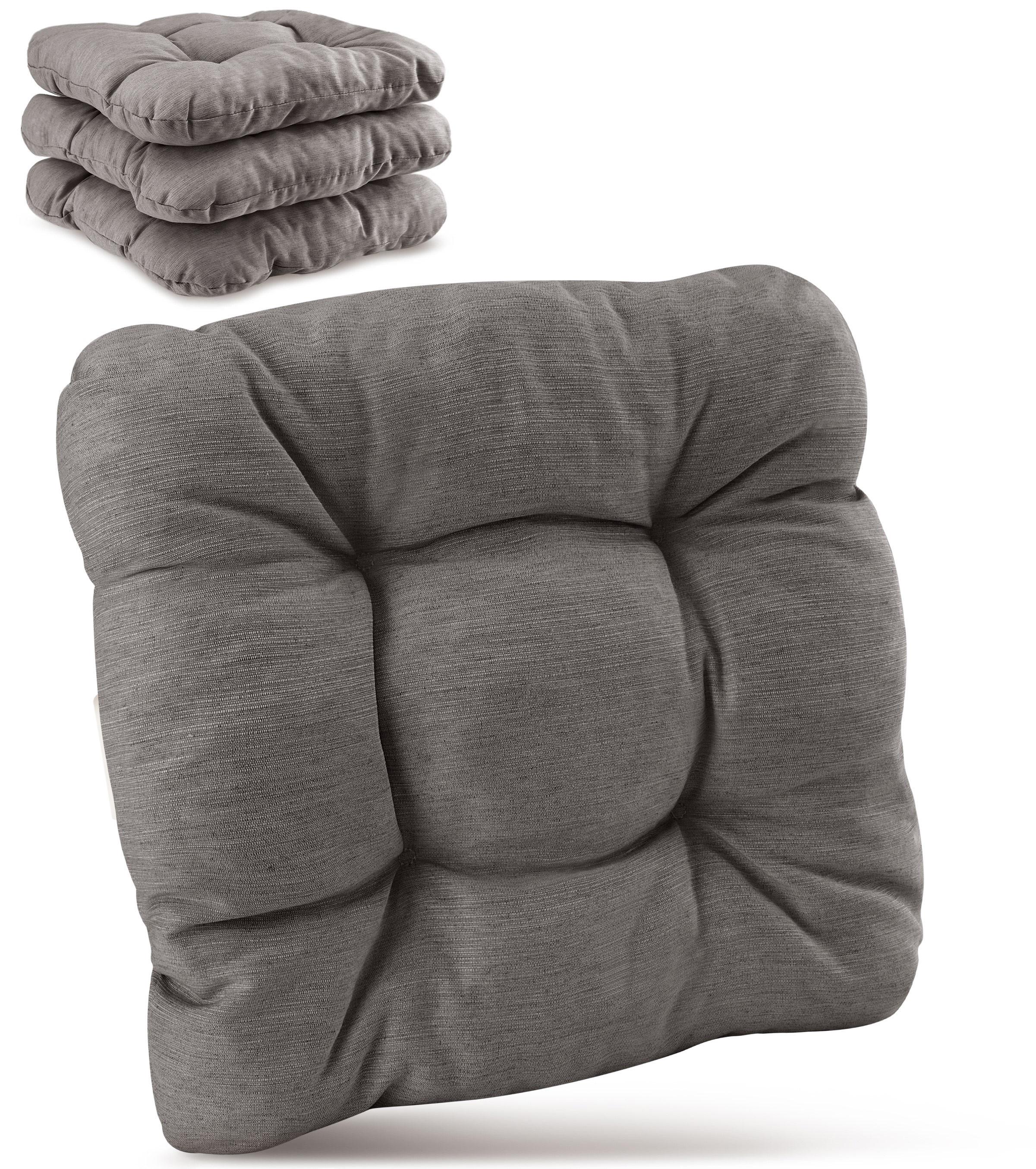 STUHLKISSEN HighLux SK 40/40/8cm Hellgrau (4tlg) - Hellgrau, Textil (40/40/32cm) - Beautissu 