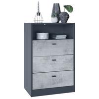 KOMMODE Pino Fronten in Beton Oxid Optik - Hellgrau, Holzwerkstoff (56/86.5/36cm) - Vladon