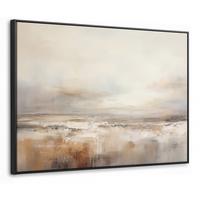 LEINWAND Bilder mit Rahmen - Kunst - Industriell - Grau - Braun - Abstrakt - 70x50 - Sandfarben, Textil (70/50cm) - MuchoWow
