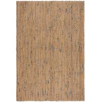 JUTETEPPICH handgewebt ERME, in Naturjute, Natur-Blau, 200 x 290 cm - Beige, Textil (290/200cm) - KADIMA DESIGN
