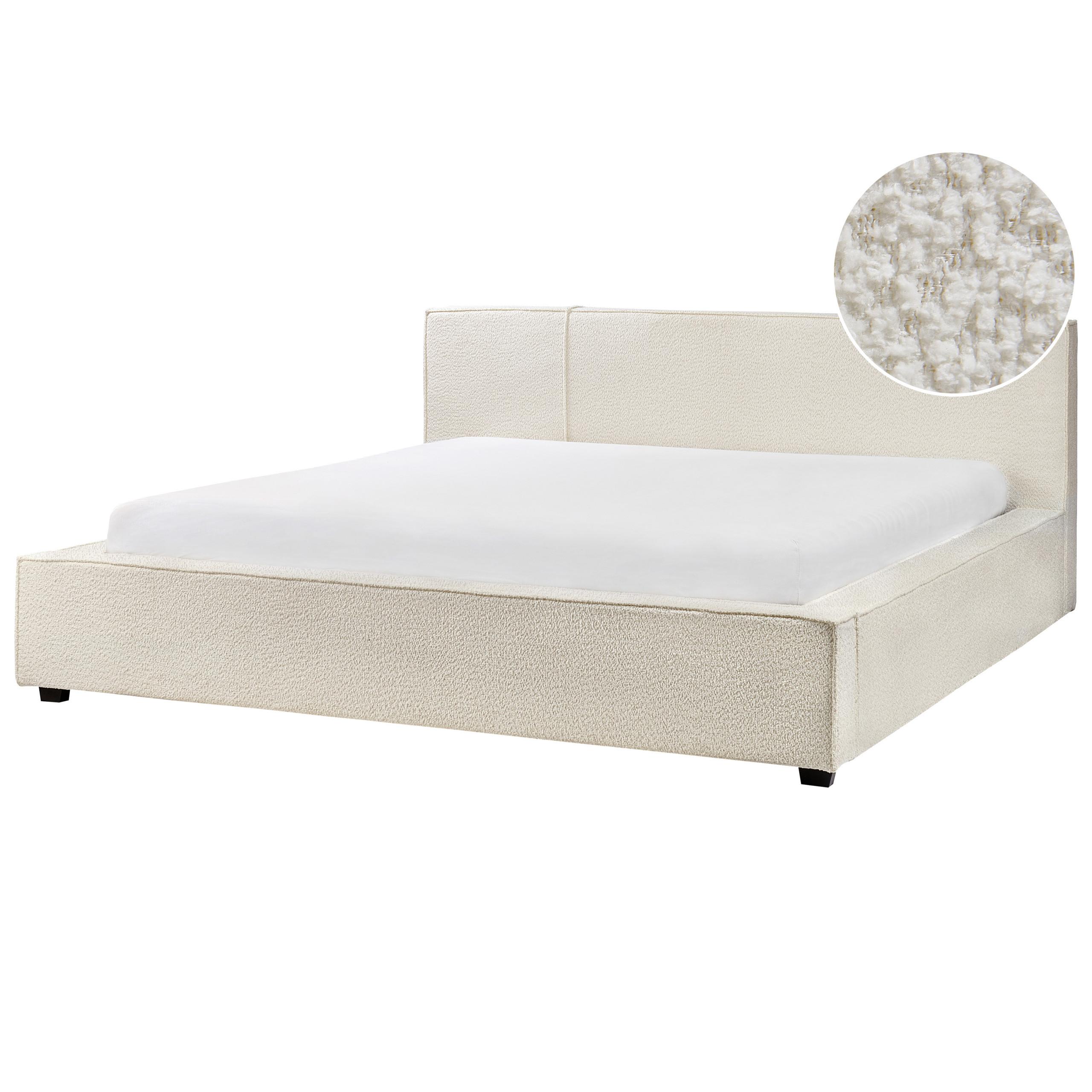 POLSTERBETT mit Lattenrost 180x200 cm Weiß Mirande - Creme, Textil (180/200cm) - Beliani
