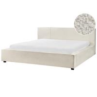 POLSTERBETT mit Lattenrost 180x200 cm Weiß Mirande - Creme, Textil (180/200cm) - Beliani