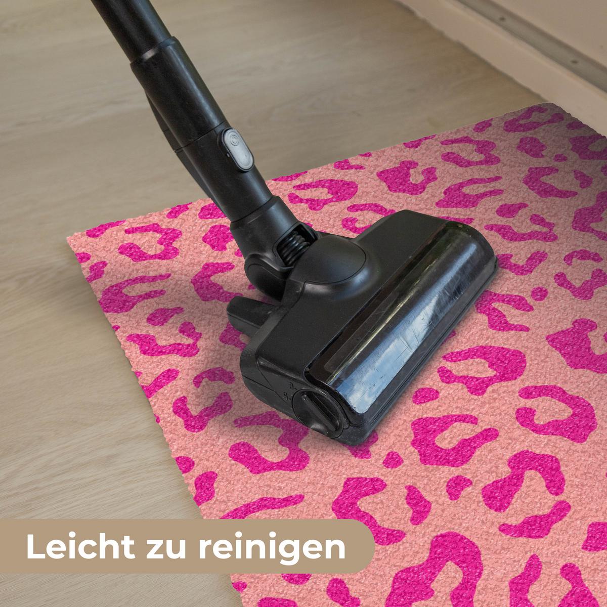 FUSSMATTE Pantherdruck - Rosa - Tierdruck - Minimalistisch Sauberlaufmatte 60x40 cm - Pink, Kunststoff (60/40cm) - MuchoWow