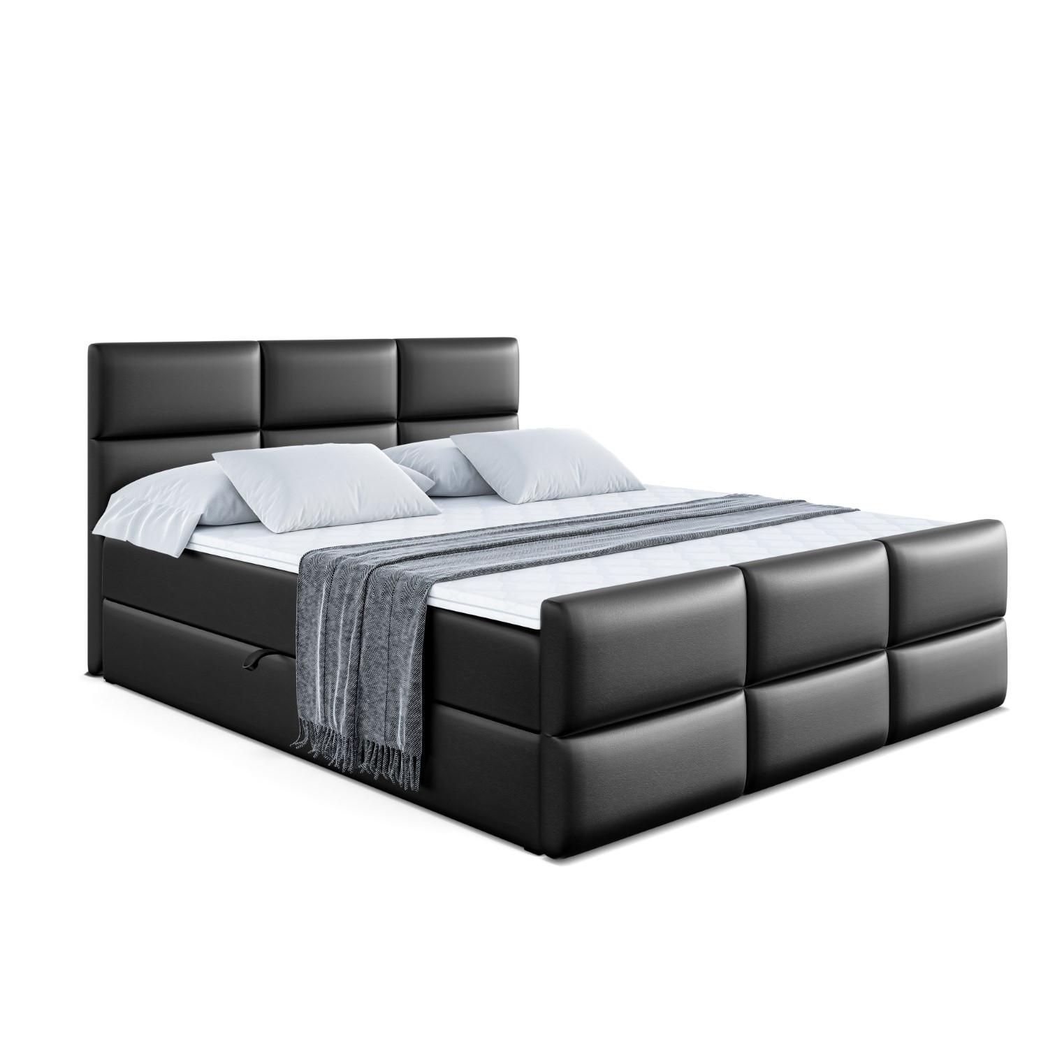 BOXBETT OHIO-Z - 200x200 cm - H4 - Schwarz Hochglanz - Schwarz Hochglanz, Holzwerkstoff (200/200cm) - ALTDECOR
