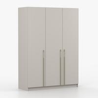 DREHTÜRENSCHRANK ROSA 3D 150/210/55, 3-türig, Kaschmir - Kaschmir/Goldfarben, Holzwerkstoff (150/210/55cm) - imoebel24