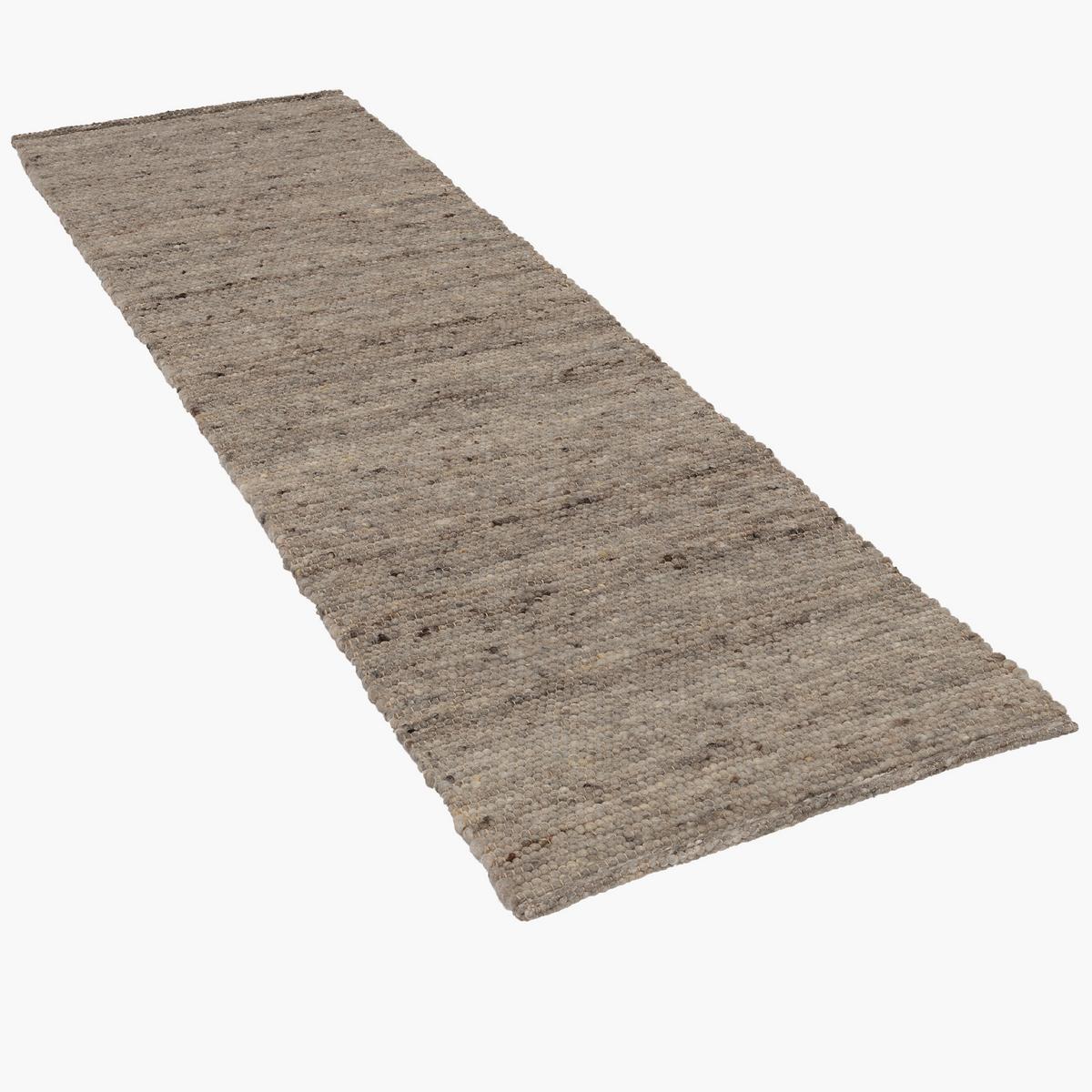 NATUR TEPPICH LÄUFER WOLLE ALASKA MELIERT - Dunkelbraun, Textil (90/160cm) - Pergamon