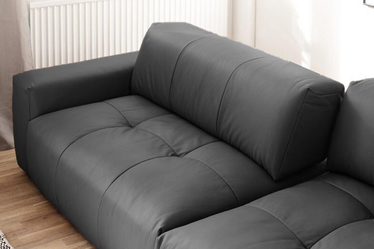 LEDERSOFA MIT SITZTIEFENVERSTELLUNG PALACE Schwarz Leder Relaxfunktion - Schwarz, Leder (298/74/120cm) - KAWOLA