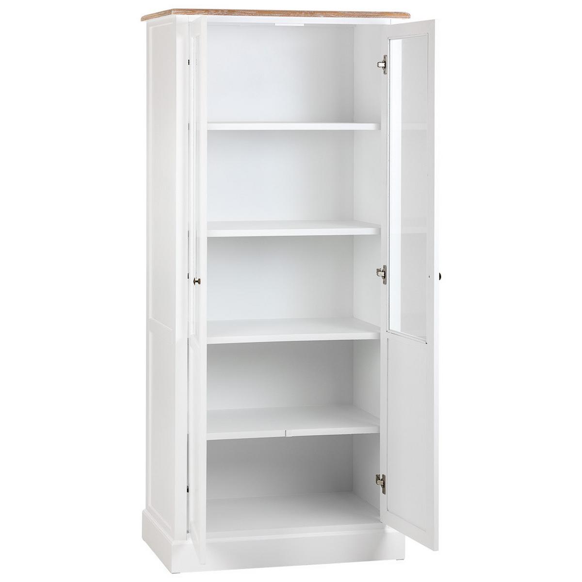 VITRINE aus Holz, weiß, 81x40x180cm - Weiß, Holzwerkstoff (81/180/40cm) - Wanderlust