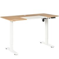 HÖHENVERSTELLBARER Schreibtisch, Natur - Sonoma Eiche, Metall (140/70/116cm) - Vinsetto