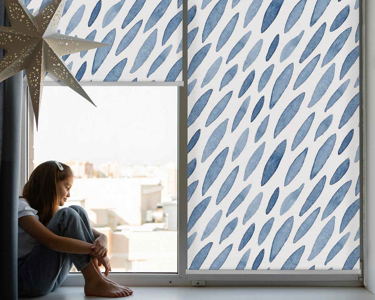 INNENROLLO - Fensterrollo - Rollo - 60x40 cm - Lackierte Maserung - Blau, Kunststoff (60/140/0.5cm) - TULUP