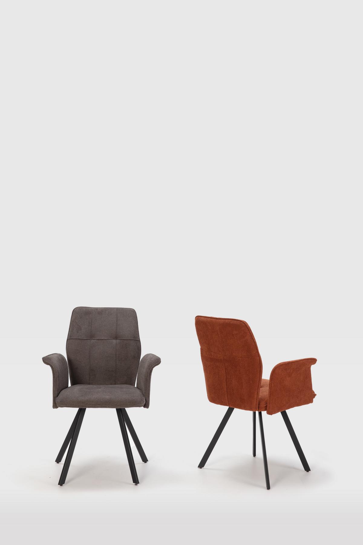 ESSZIMMERSTUHL Mery Braun 62/60/47 cm 2er-Set - Braun, Textil (60/47/62cm) - Calicosy