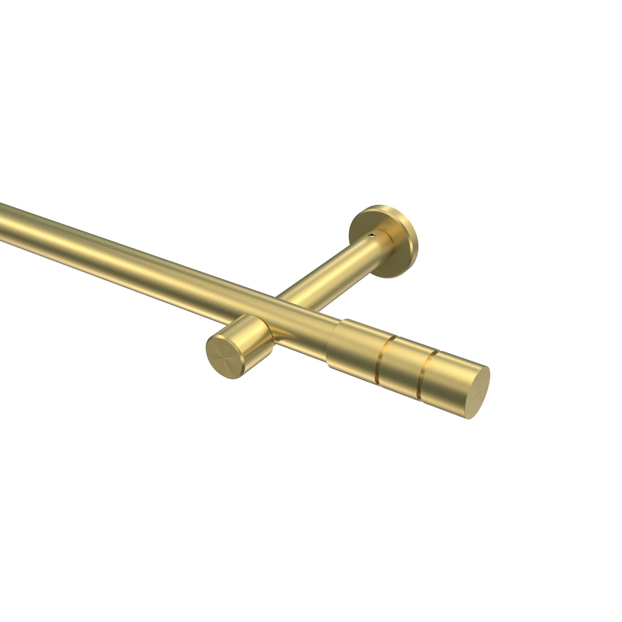 GARDINENSTANGE Prestige Elanto 420 cm (geteilt in 3 x 140 cm), 1-läufig (ohne Ringe), 20 mm Ø Messing-Optik - Messingfarben, Metall (420cm) - INTERDECO