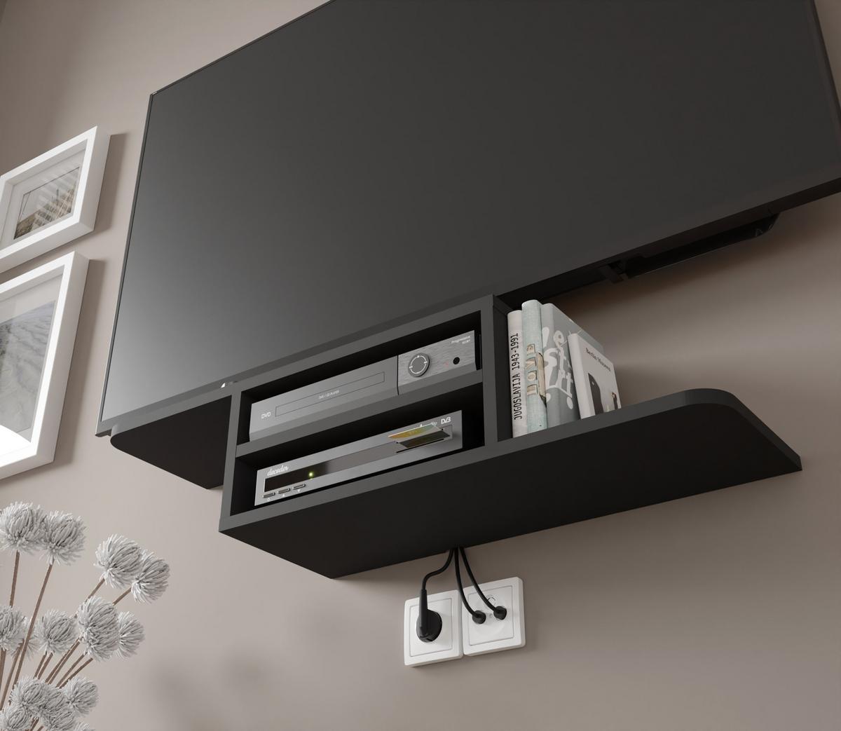TV LOWBOARD Schwarz 90/20/22 - Schwarz, Holzwerkstoff (90/20/22cm) - RAUMHIRSCH FURNITURE
