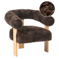 SESSEL Webpelz Dunkelbraun/Hellbraun Ilbro - Dunkelbraun, Textil (77/76/68cm) - Beliani