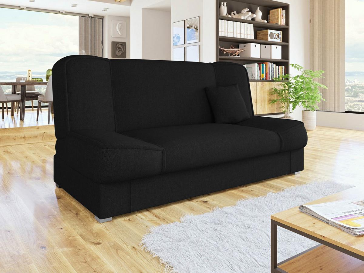SCHLAFSOFA Gabi - Silberfarben/Schwarz, Holz/Kunststoff (175/80/80cm) - MIRJAN24