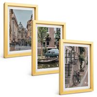 BILDER SET 3er Set - 20x30 cm Goldrahmen - Stadtansichten von Gebäuden - Goldfarben, Kunststoff (20/30cm) - TULUP