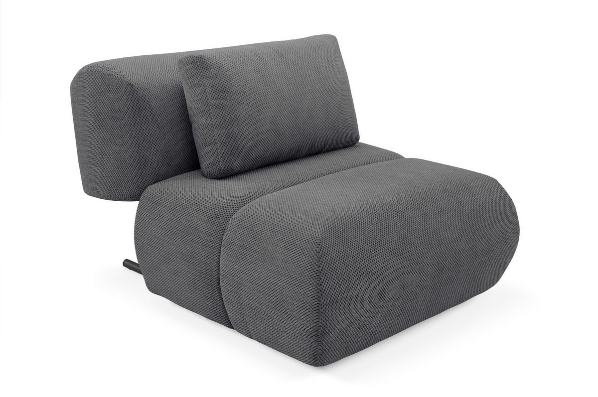 SESSEL ATOMO, Modern Polstersessel Loungesessel, Velours-Stoff Grau - Grau, Holz/Metall (98/82/134cm) - MASSENO