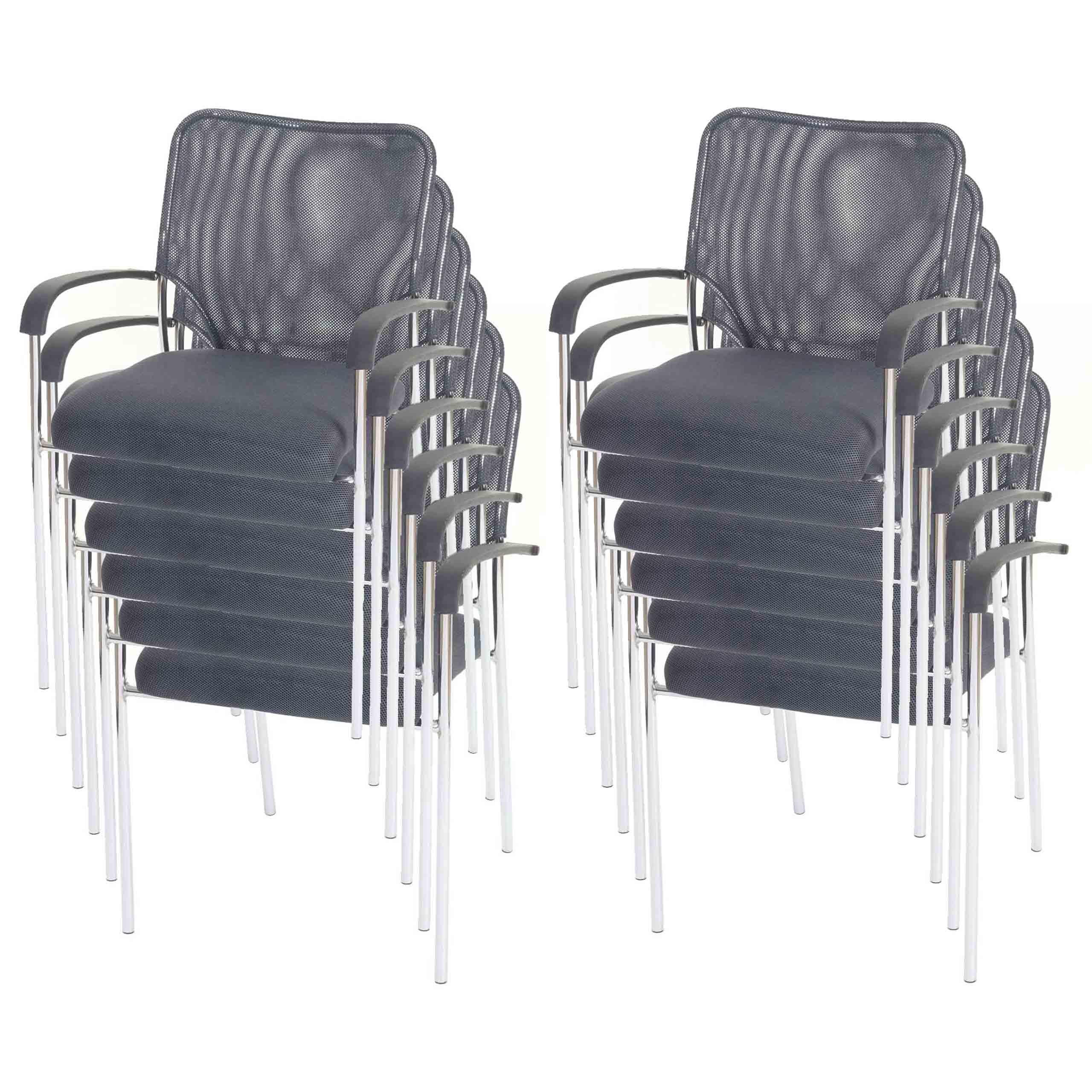 BESUCHERSTUHL 12ER-SET Grau - Grau, Textil (55/83/60cm) - MCW