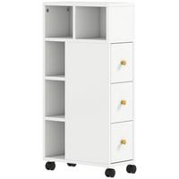 BADEZIMMERSCHRANK Spanplatte Weiß - Weiß, Holzwerkstoff (20/80/40cm) - HOMCOM