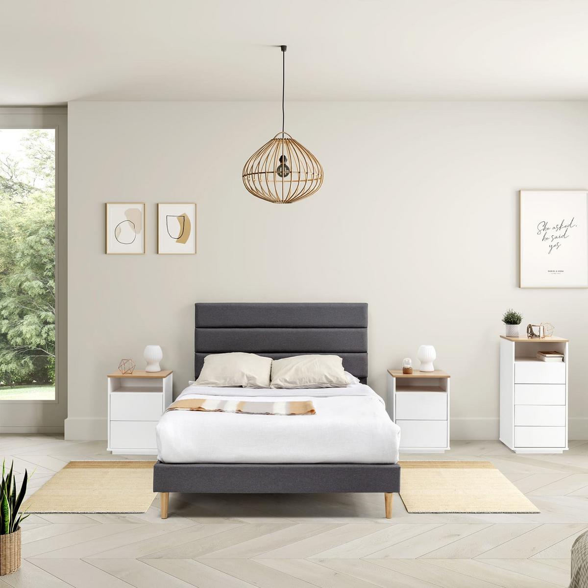 POLSTERBETT 140x190 cm Aroma, Dunkelgrau - Dunkelgrau, Textil (195/142/116cm) - VS Venta-stock