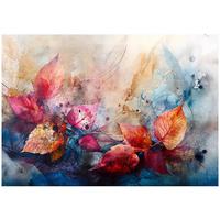 FOTOTAPETE Abstrakt Blätter Bunt Betonwand 150x105 - Multicolor, Papier (150/105cm) - Wallarena