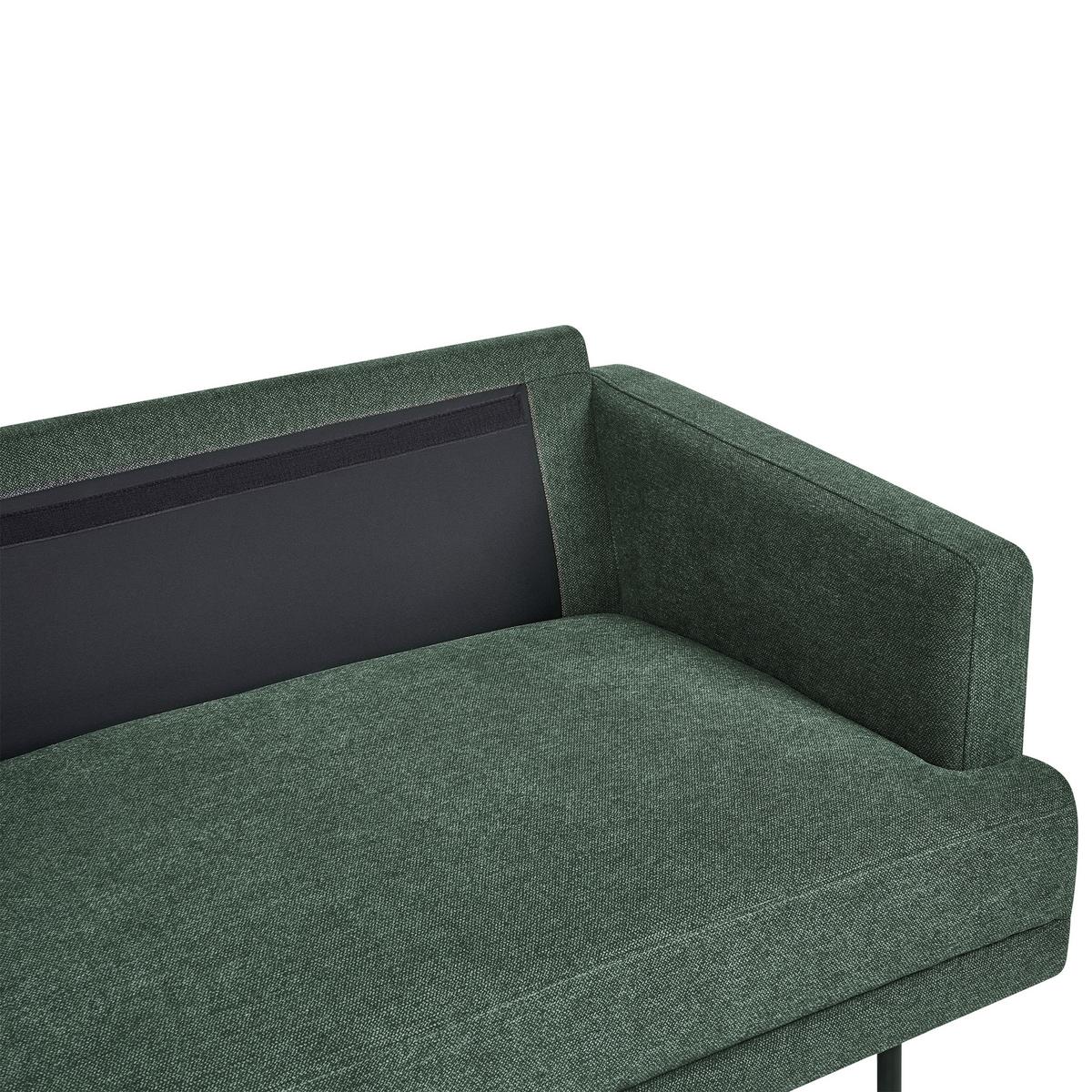 ECKSOFA 4-Sitzer Stoff Dunkelgrün rechtsseitig Breda - Schwarz/Grün, Textil (210/200cm) - Beliani