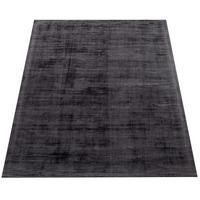 VISKOSETEPPICH handgewebt, einfarbig, Anthrazit, 120 x 170 cm - Anthrazit, Textil (170/120cm) - KADIMA DESIGN