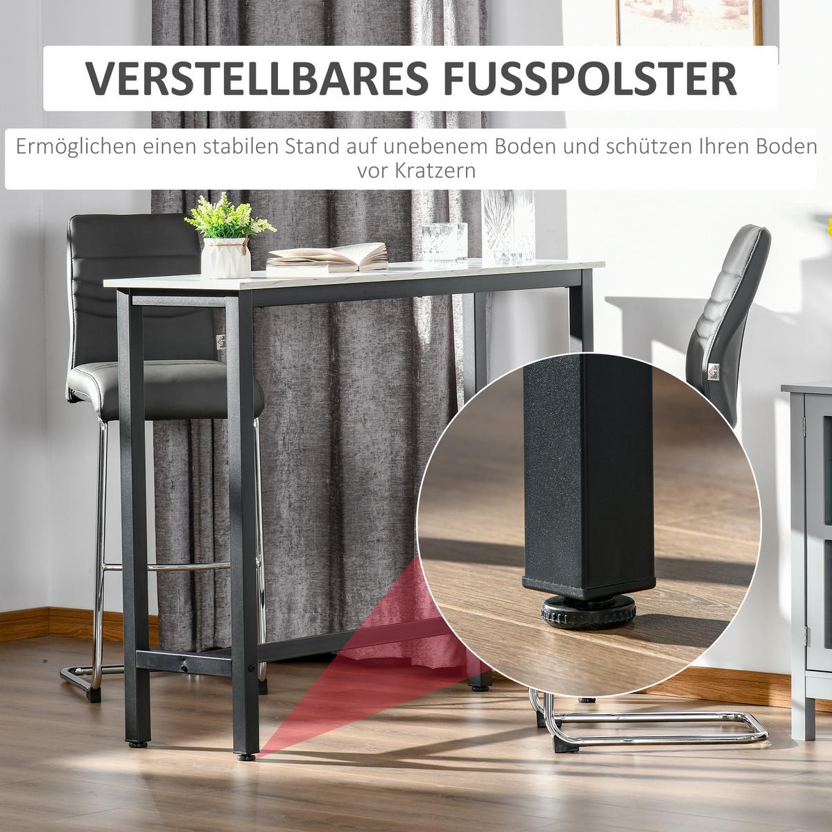 BARTISCH - Weiß, Holzwerkstoff (120/40/100cm) - HOMCOM