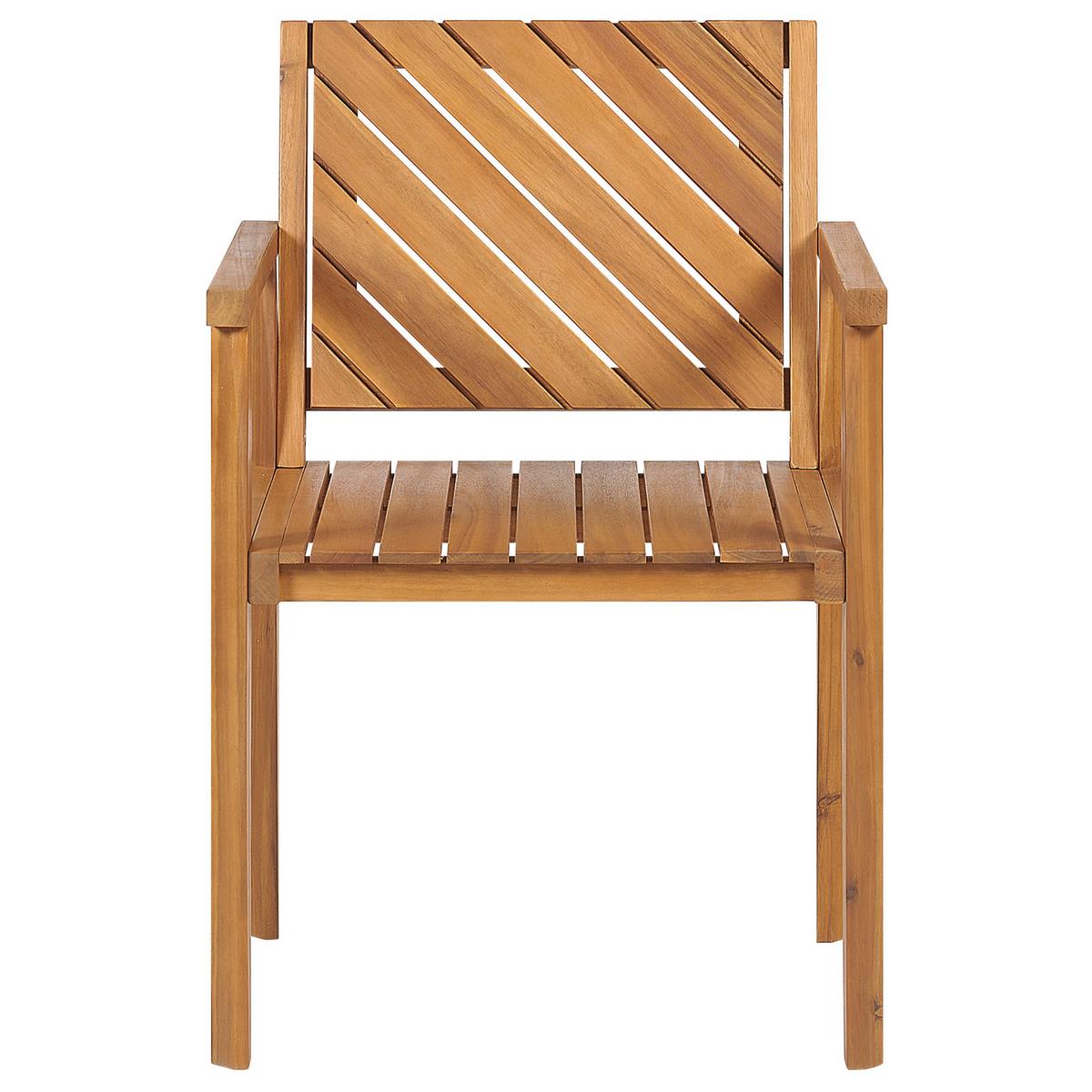 GARTENMÖBEL SET 4-Sitzer Akazienholz hellbraun Baratti - Hellbraun, Holz - Beliani