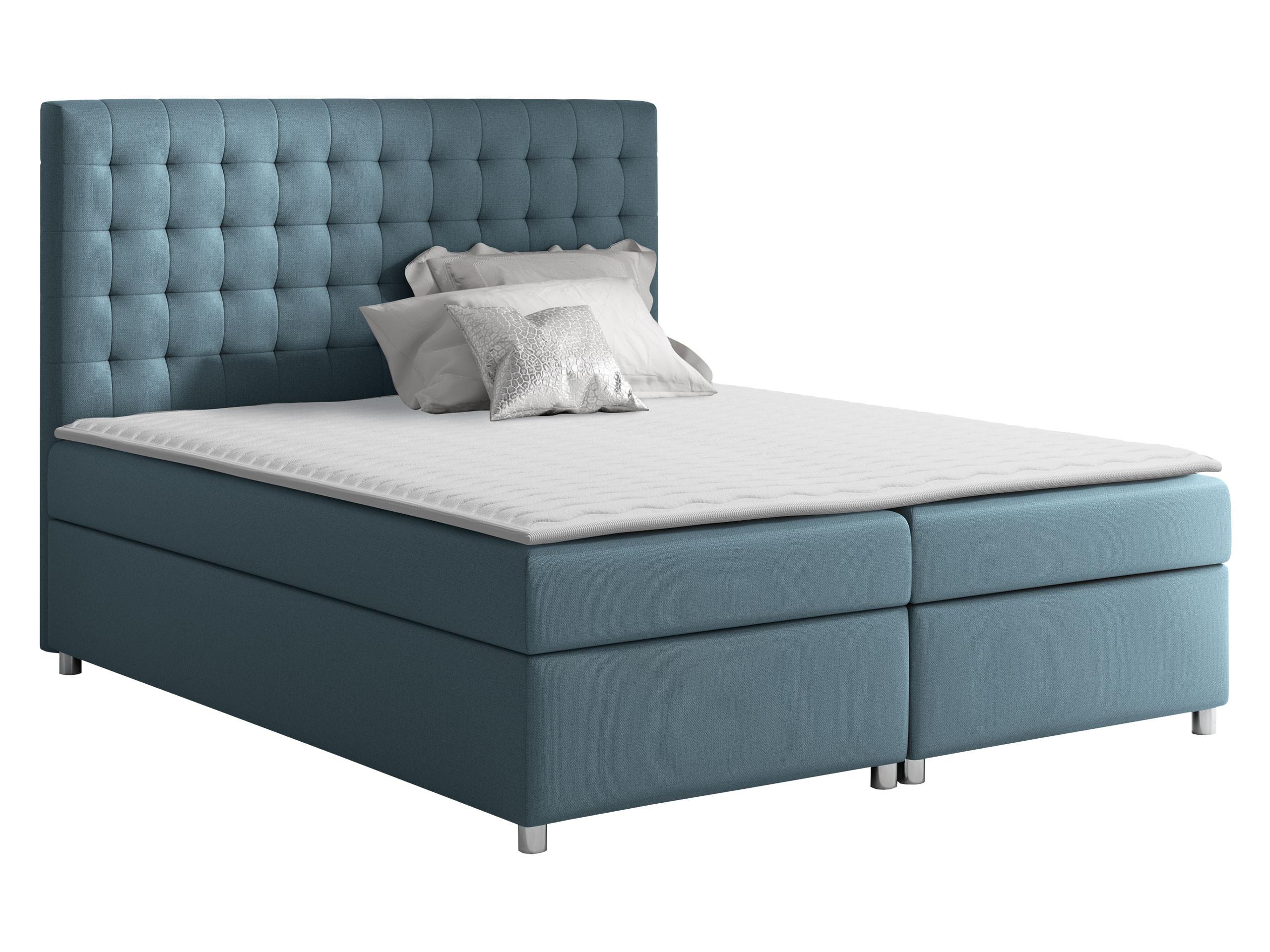 BOXBETT Asti - H3 - Hellblau, Holz (160/200cm) - MIRJAN24