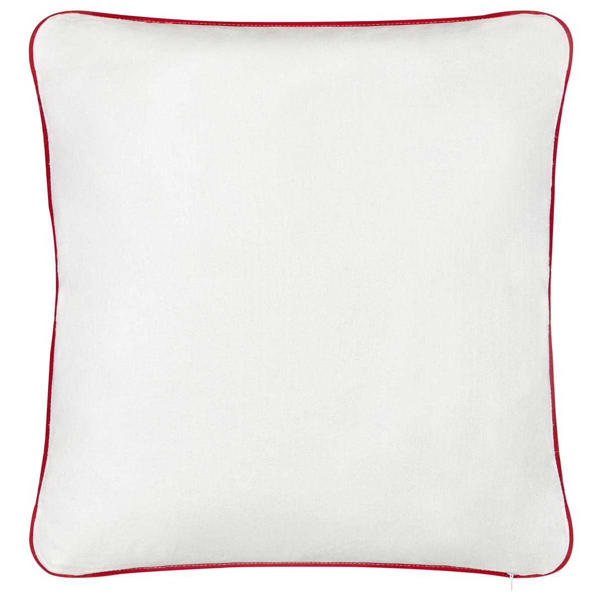 DEKOKISSEN 2er-Set Weiß 45/45 cm Periwinkle - Pink/Rot, Naturmaterialien (45/45cm) - Beliani