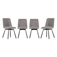 ESSZIMMERSTÜHLE 4er Set 56/46/49,5 cm - Grau, Textil (56/49.5/75.5cm) - Calicosy