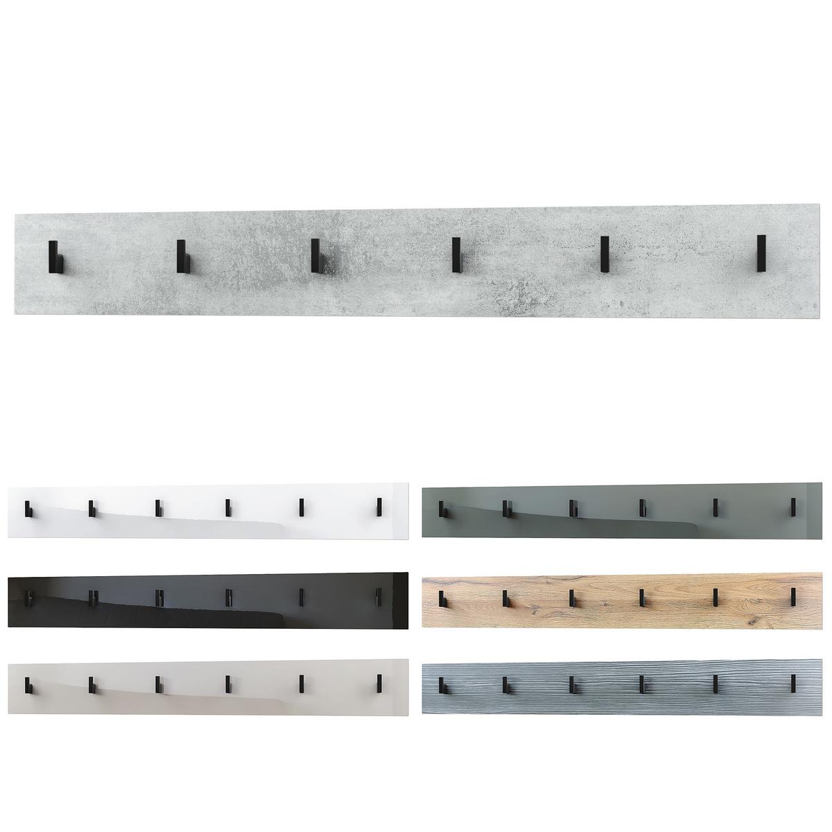 GARDEROBENPANEEL Linea Grau Hochglanz - Grau, Holzwerkstoff (110.5/14.5/3.5cm) - Vladon