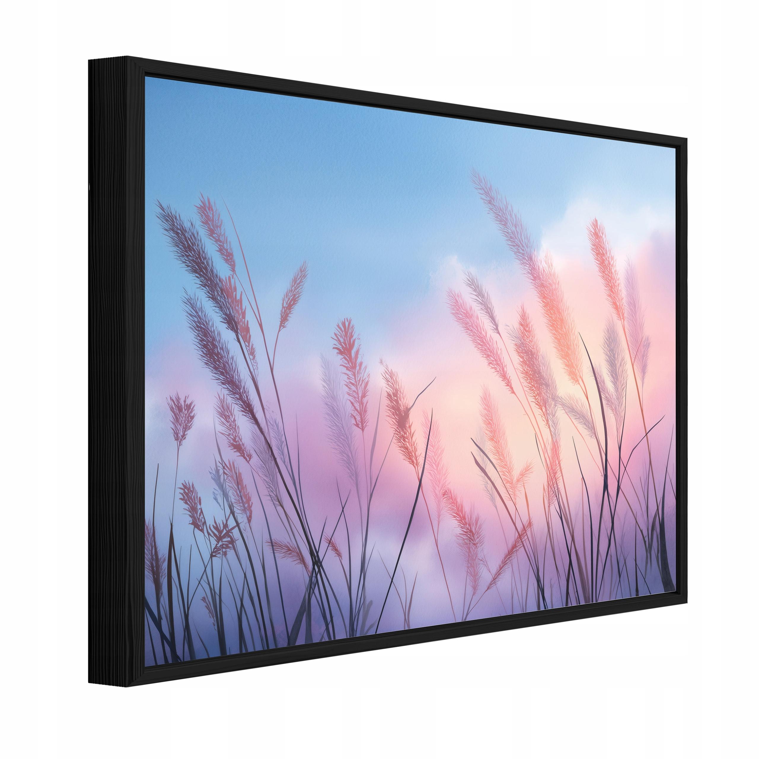 BILDER mit Rahmen Pampasgras Natur Rosa 100x70 cm - Multicolor, Holzwerkstoff (100/70cm) - Wallarena