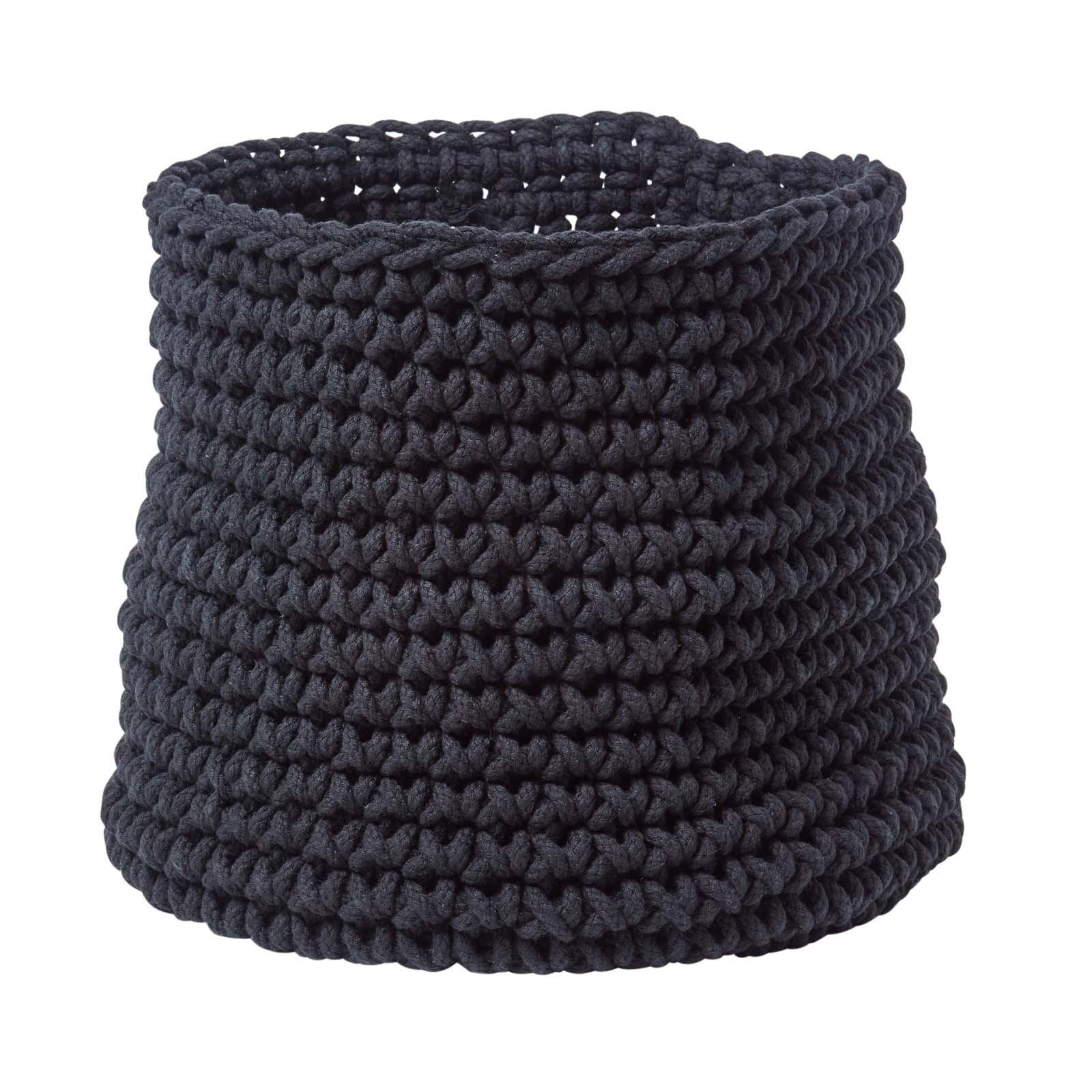 AUFBEWAHRUNGSKORB Baumwolle 42/37 cm - Schwarz, Textil (42/42/37cm) - Homescapes