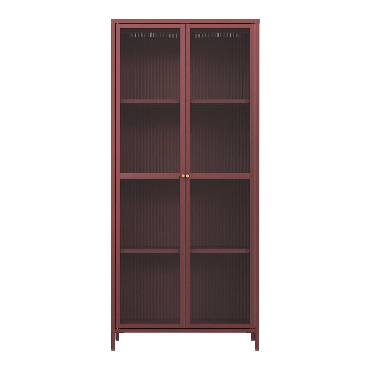 VITRINENSCHRANK Säkylä - Bordeaux, Glas/Metall (80/180/35cm) - [en.casa]
