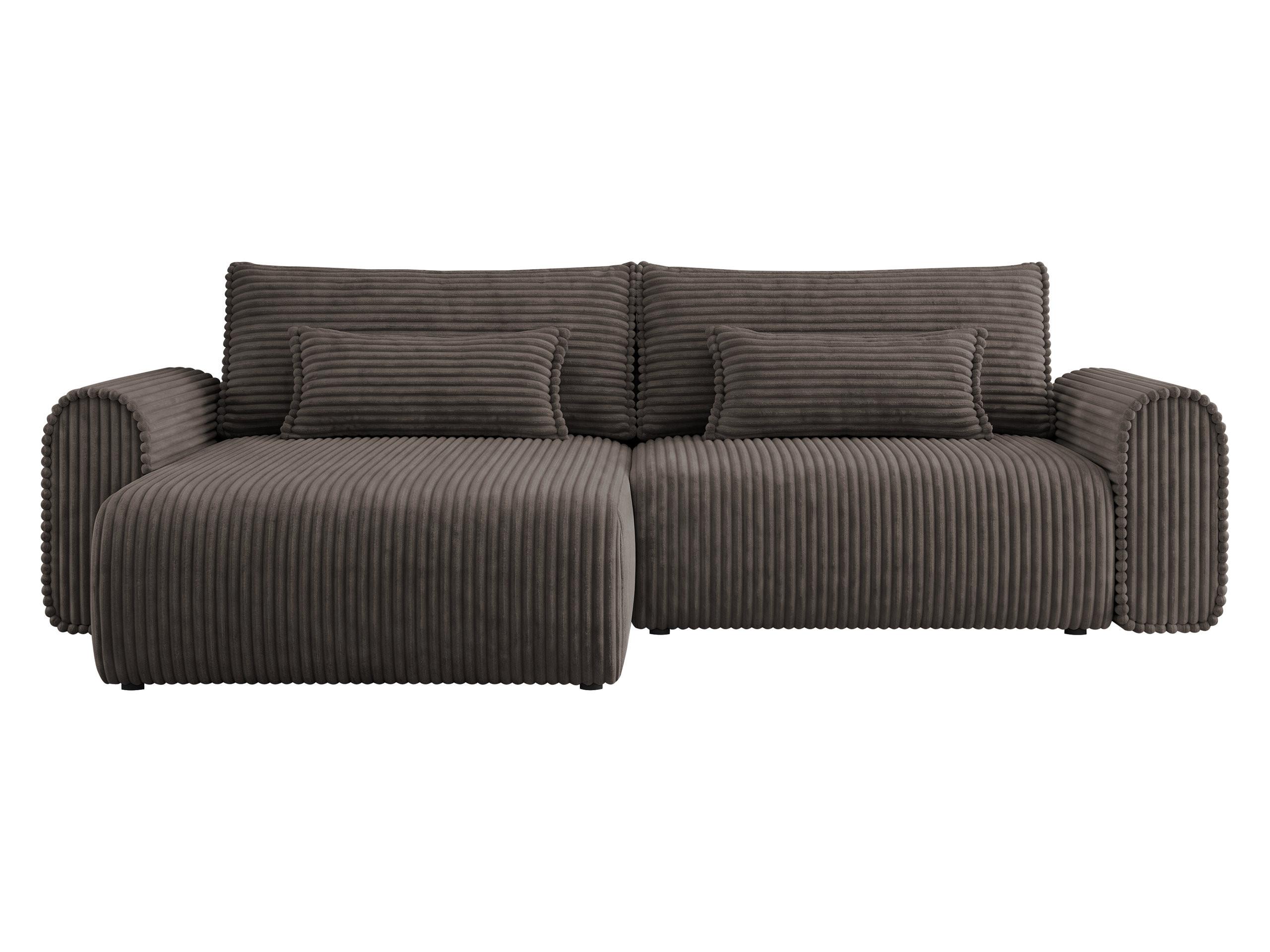 ECKSOFA Surles Cord - Schwarz/Braun, Holz/Kunststoff (245/145cm) - MIRJAN24