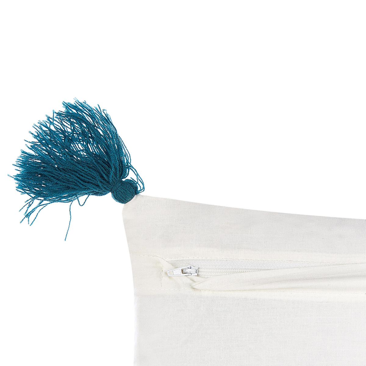 DEKOKISSEN Dunkelblau 45/45 cm Tilia - Dunkelblau, Naturmaterialien/Textil (45/45cm) - Beliani