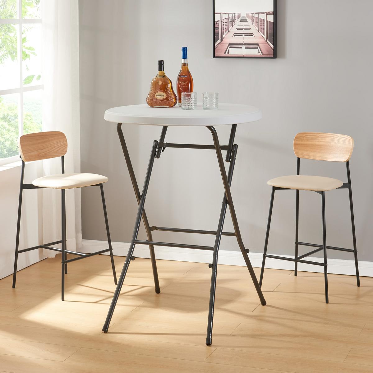 KLAPPTISCH Ljusnarsberg - Weiß, Kunststoff/Metall (80/80/110cm) - [en.casa]