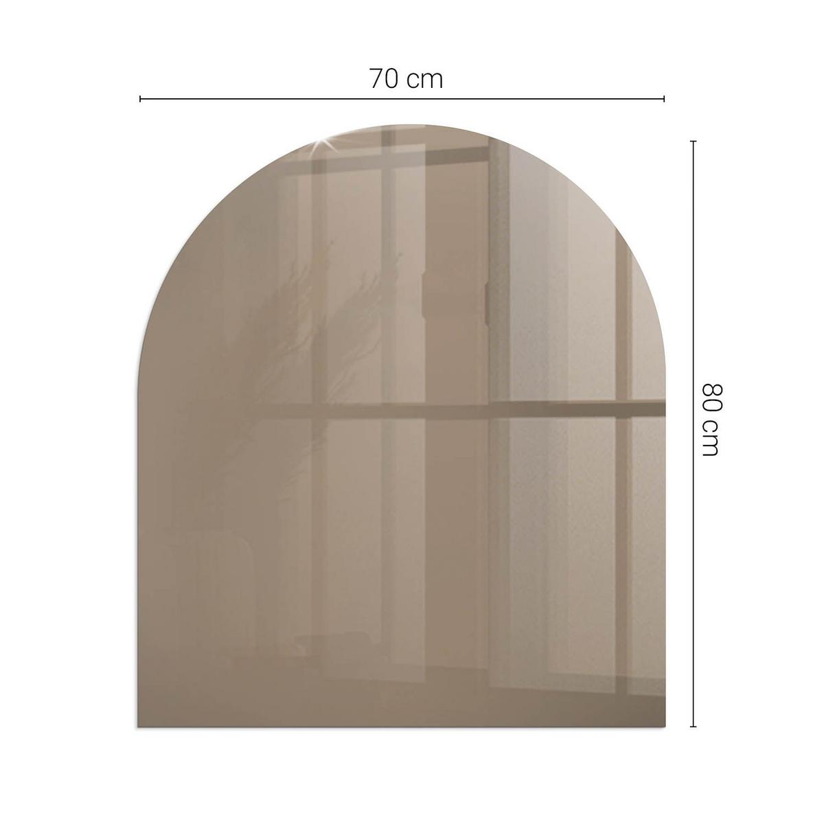 GLASPLATTE für Kamin 80x70 cm - Braun, Glas (80/70/0.4cm) - TULUP