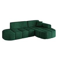 ECKSOFA Ottomane Rechts LIVO-L1 - 252x173x79,5 cm Dunkelgrün - Grün, Holzwerkstoff/Textil (252/173cm) - ALTDECOR