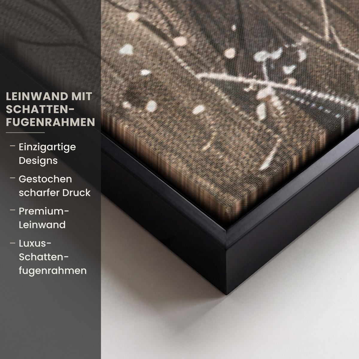 LEINWAND Bilder mit Rahmen - Blumen - Rosa - Modern - Beige - 140x90 - Beige, Textil (140/90cm) - MuchoWow